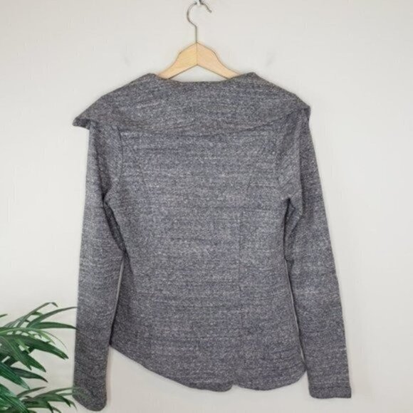 Mystree | Dark Heather Gray Asymmetrical Zip Sweater Jacket Size Medium - Picture 5 of 5